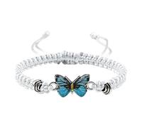Pulseras de mariposa para pulseras de mariposa de cuerda ajustable para mujer, lindas pulseras de mariposa, reloj digital, pequeño, talla única, Cuerda de alambre, No es una piedra preciosa