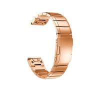 Pulseras de moda de 26 mm aptas for Garmin Fenix 5X Correa de liberación rápida de una cuenta Pulsera de metal de acero inoxidable apta for Garmin Fenix 6X (Color : Rose gold, Size : For Fen