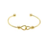 Pulseras de nudo de amor para mujer, puños inoxidables, pulseras de dama de honor, pulsera delicada de barra dorada para mujer, delicada pulsera fina con gancho Srpc91, One Size, Cobre
