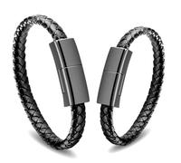 Pulseras de pareja Cargador Cable de carga Lightning Cable de pulsera de cuero trenzado Corto Portátil Cable de repuesto de emergencia para Apple iphone ios ipad