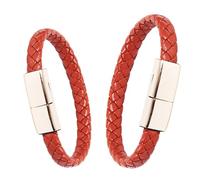 Pulseras de pareja Cargador Cable de carga USB C Cable de pulsera de cuero trenzado Corto Portátil Cable de repuesto de emergencia para Samsung HUAWEI LG Google Android
