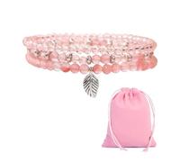 Pulseras De Perlas De 3 Piezas, Pulseras De Cristal Artificial, Pulseras De Mujer, Pulseras Rosas, Pulseras Apilables, Pulseras Elásticas, Accesorios De Vestir