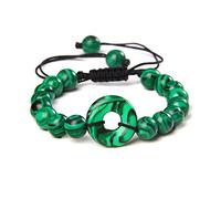 Pulseras De Piedra Hombres Pulsera Natural Cuerda Negra Brazalete Trenzado Joyería Ajustable Mujeres,malaquita