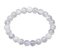 Pulseras de piedra lunar arcoíris natural para mujer, adecuadas para hombres, cuentas redondas de piedra energética, regalo hecho a mano, color de la gema: cuentas de 8 mm, longitud: 25 cm