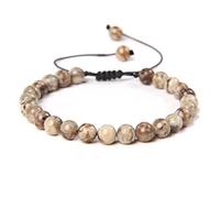 Pulseras De Piedra Mineral Natural De 6MM Para Mujeres Y Hombres, Pulsera Trenzada De Cristal, Amatistas, Citrinos, Chakra, Joyería De Meditación,Feldespato