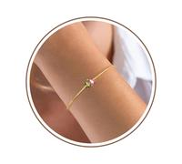 Pulseras de piedra natal para mujer, delicada pulsera de oro con piedra natal, regalos de cumpleaños para ella, regalos del día de la madre, cosas de moda, pulsera de eslabones ajustables chapada en