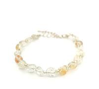 Pulseras de Piedras Naturales en Chips con Cierre | Talla Ajustable | Piedras 100% de Minerales Auténticos (Topacio)