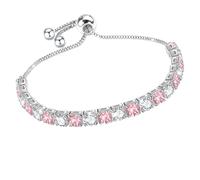 Pulseras de plata J.Fée para mujer, pulsera de tenis 925, pulsera ajustable con cristales de ópalo de 4 mm en blanco, verde, morado y rosa, joyería para damas, regalo de cumpleaños y día de la madre