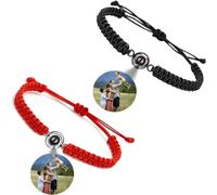 Pulseras de proyección a juego para parejas, personalizadas con imagen en el interior, regalos conmemorativos para amantes, mujeres, hombres, familia, mascotas, mejores amigos, Large, Metal