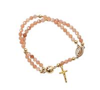Pulseras de rosario hechas a mano, pulsera magnética de oración católica para mujer, pulseras de cuentas de oración cristiana con cruz y medalla de la Virgen María para uso diario, regalo cristiano