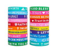 Pulseras de silicona coloridas para hombres y mujeres, pulseras de versículos de la Biblia, pulseras de goma cristianas motivacionales, pulseras de fe y esperanza, pulseras inspiradoras para adultos