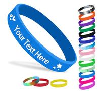 Pulseras de silicona personalizadas para eventos, pulseras de goma personalizadas con logotipo, 1/5/25/50/100/200 piezas a granel para hombres y mujeres, apoyo, recaudación de fondos, motivación