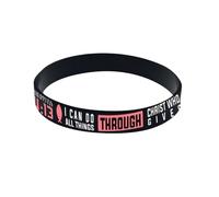 Pulseras de silicona | Pulsera de goma para hombres y mujeres | Alegría de poder de paz | Inspiración positiva e inspiradora, talla única, Gel de sílice