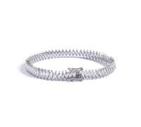 Pulseras de tenis brillantes 2 * 5 mm for mujer, chapadas en oro 18 quilates, pulsera clásica diamantes imitación, pulseras con circonita cúbica corte marquesa for , joyería for bodas, novias y bailes