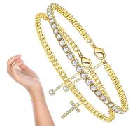 Pulseras de tobillo para mujer - Pulseras para dama | Joyas de oro para las mujeres Pulseras de tenis lindo para las mujeres Link Chain Anklet Elegante Pulsera Pack Regalos para Mujeres Niñas Ximan