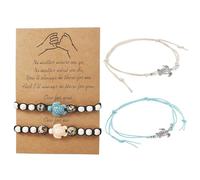 Pulseras De Tortuga De 2 Piezas, Tobilleras De Tortuga De 2 Piezas, Pulseras De Ajuste Trenzado, Tobilleras De Cuerda De Cáñamo, Cadenas De Joyería De Pareja Y Amistad