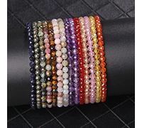 Pulseras De Turmalina De Piedra Natural De 4 Mm Para Hombres Y Mujeres Pulsera De Cuentas Facetadas De Cristal Joyería Exquisita Hecha A Mano,Ojo De Tigre,23cm