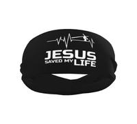 Pulseras Deportivas con latidos del corazón religiosos Jesús me salvó la Vida para Hombres y Mujeres, muñequeras elásticas Antideslizantes para Baloncesto, Tenis, Entrenamiento, Gimnasio, Yoga, a