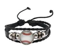 Pulseras Deportivas De Cuero Para Hombres Y Adolescentes, Fútbol, Fútbol Americano, Béisbol, Baloncesto, Joyería Deportiva Para La Escuela Secundaria, Pulsera Con Dijes Para Adolescentes, Ta