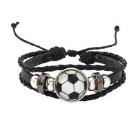 Pulseras Deportivas De Cuero Para Hombres Y Adolescentes, Fútbol, Fútbol Americano, Béisbol, Baloncesto, Joyería Deportiva Para La Escuela Secundaria, Pulsera Con Dijes Para Adolescentes, Ta