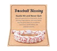 Pulseras deportivas de la amistad hechas a mano con cuerda de paracaídas para graduación y regreso a clases, fútbol, baloncesto, béisbol, temas Njt777, 16-20cm, fibra de poliéster