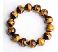 Pulseras elásticas de cuentas de piedra natural, pulsera de cuarzo energético con piedras preciosas curativas, que atrae riqueza y buena suerte, 16 mm(16mm)