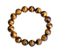 Pulseras elásticas de cuentas de piedra natural, pulsera de cuarzo energético con piedras preciosas curativas, que atrae riqueza y buena suerte, 16 mm(12mm)
