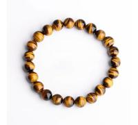 Pulseras elásticas de cuentas de piedra natural, pulsera de cuarzo energético con piedras preciosas curativas, que atrae riqueza y buena suerte, 16 mm(8mm)