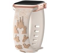Pulseras grabadas en 3D de dibujos animados compatibles con Apple Watch, 40 mm, 38 mm, 44 mm, 45 mm, 41 mm, 42 mm, 49 mm, para mujer, de silicona bicolor para iWatch Series SE Ultra 10 9 8 7 6 5 4 3 2