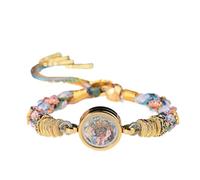 Pulseras hechas a mano, Pulseras trenzadas, tejidas a mano, estilo étnico tibetano chino, zakiram, montaña Wutai, cinco maestros, Thangka, amarillo, dios de la riqueza, pulsera de cuerda manual for mu