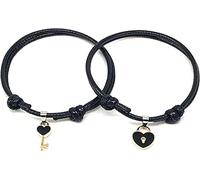Pulseras hombre mujer 1 par pulsera pareja chic ajustable llave de resina cadena de bloqueo de corazón pulsera para Fechado Pulsera Gife para hombre mujer Lovely And Attractive