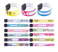 Pulseras Identificativas Niños SJBAUTYO - Antiperdida y de Emergencia, Reutilizables e Impermeables. Ideal para Viajes, Juegos y Escuela. Set de 16 Piezas.