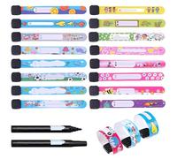 Pulseras Infantiles De 16 Piezas, 2 Rotuladores, Pulseras Escribibles, Pulseras Motivacionales para Niños, Pulseras Repetibles.