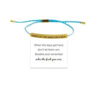 Pulseras inspiradoras para mujer, no dejes que los días duros ganen, pulseras de cuerda ajustables para mujer, joyería alentadora para familiares, amigos, uso diario, regalos para niñas de Navidad