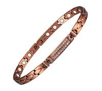 Pulseras magnéticas de cobre para mujer, alivio del dolor para artritis, fuertes imanes para regalo del día de la madre (20 cm) (6,5 mm)