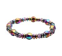 Pulseras magnéticas irregulares con hematita magnéticas pulseras chakra pulsera magnética colorida unisex hematita que adelgaza pulsera piedra color