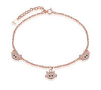 Pulseras Mujer, Yumilok- Pulsera Brillante Gato de plata de Ley 925,Color de Oro Rosa, Tamaño Ajustable