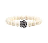 Pulseras para cumpleaños, amistad, huella de gato, color natural, pulsera elástica unisex con diamantes de imitación, pulsera de yoga con cuentas de color estrella y piedra natural, talla única