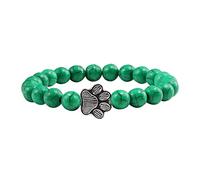 Pulseras para cumpleaños, amistad, huella de gato, color natural, pulsera elástica unisex con diamantes de imitación, pulsera de yoga con cuentas de color estrella y piedra natural, talla única