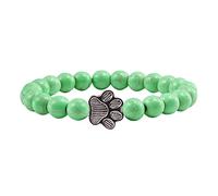 Pulseras para cumpleaños, amistad, huella de gato, color natural, pulsera elástica unisex con diamantes de imitación, pulsera de yoga con cuentas de color estrella y piedra natural, talla única
