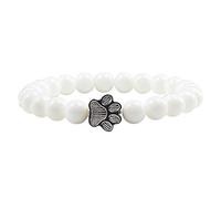 Pulseras para cumpleaños, amistad, huella de gato, color natural, pulsera elástica unisex con diamantes de imitación, pulsera de yoga con cuentas de color estrella y piedra natural, talla única