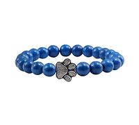 Pulseras para cumpleaños, amistad, huella de gato, color natural, pulsera elástica unisex con diamantes de imitación, pulsera de yoga con cuentas de color estrella y piedra natural, talla única