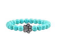 Pulseras para cumpleaños, amistad, huella de gato, color natural, pulsera elástica unisex con diamantes de imitación, pulsera de yoga con cuentas de color estrella y piedra natural, talla única