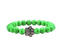 Pulseras para cumpleaños, amistad, huella de gato, color natural, pulsera elástica unisex con diamantes de imitación, pulsera de yoga con cuentas de color estrella y piedra natural, talla única