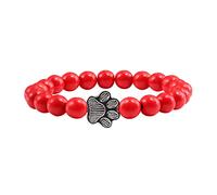 Pulseras para cumpleaños, amistad, huella de gato, color natural, pulsera elástica unisex con diamantes de imitación, pulsera de yoga con cuentas de color estrella y piedra natural, talla única