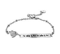 Pulseras para cumpleaños, amistad, no hermanas por sangre, sino hermanas por corazón, pulseras de joyería, la mejor pulsera para amigas, regalo de amistad, talla única, Acero inoxidable