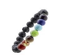 Pulseras para hombre con diseño de cuentas únicas con diseño de ocho planetas, sistema de piedra natural, pulseras solares, aretes largos de diamante para mujer, 7 inches, Piedra, No es una piedra