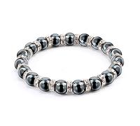 Pulseras para hombre, pulseras de cuentas de hematita natural, joyería no magnética para mujer, pulsera y brazaletes elásticos de piedra de cristal de 8mm, estilo 1