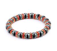 Pulseras para hombre, pulseras de cuentas de hematita Natural, joyería no magnética para mujer, pulsera y brazaletes elásticos de piedra de cristal de 8mm, estilo 8