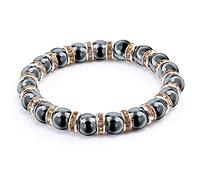 Pulseras para hombre, pulseras de cuentas de hematita Natural, joyería no magnética para mujer, pulsera y brazaletes elásticos de piedra de cristal de 8mm, estilo 23